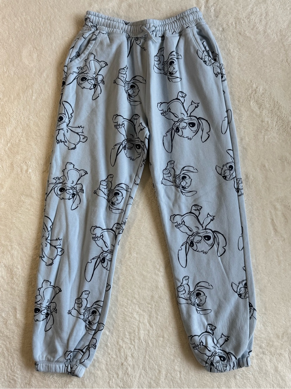 Disney Stitch Primark Blue Fleece Jogger Sweatpants 13-14Y